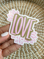 LOVE IS A DOING WORD STICKER
